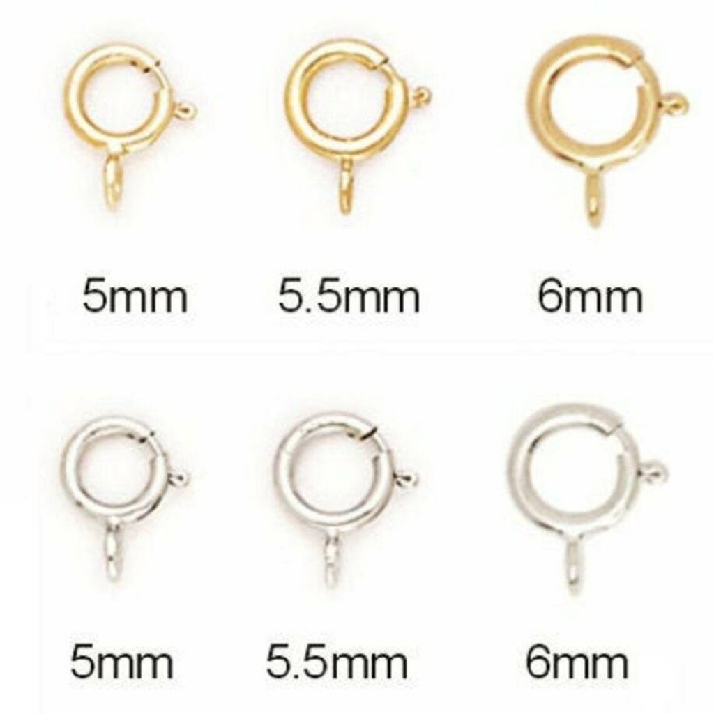 14k Solid Spring Ring Clasp 14k Gold Findings Solid Gold Bracelet Making 5mm